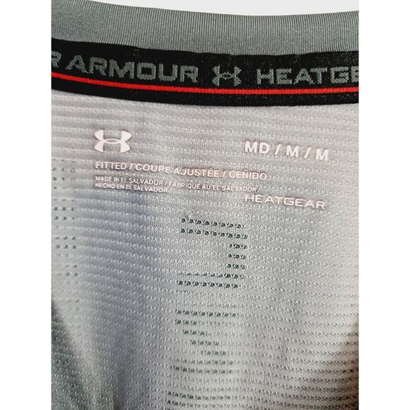Under Armour Heat Gear Men's Size Medium Short Sleeve Shirt Gray Athletic - Picture 3 of 4